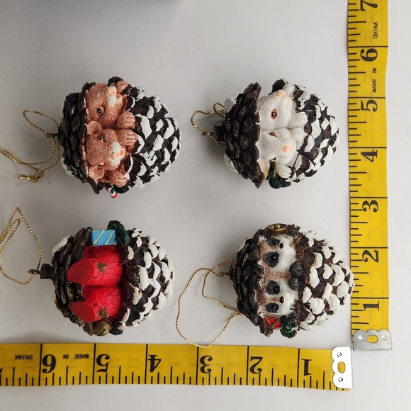 Set of 4 Woodland Pinecone Ornaments from 2003 - Picture 14 of 17